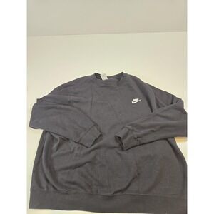 Nike Sweatshirt Mens 2XL Black Club Fleece Crewneck Pullover Swoosh Logo